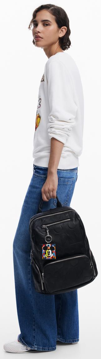 Mickey Maus Desigual Damenrucksack schwarz Chester Negro Prägung