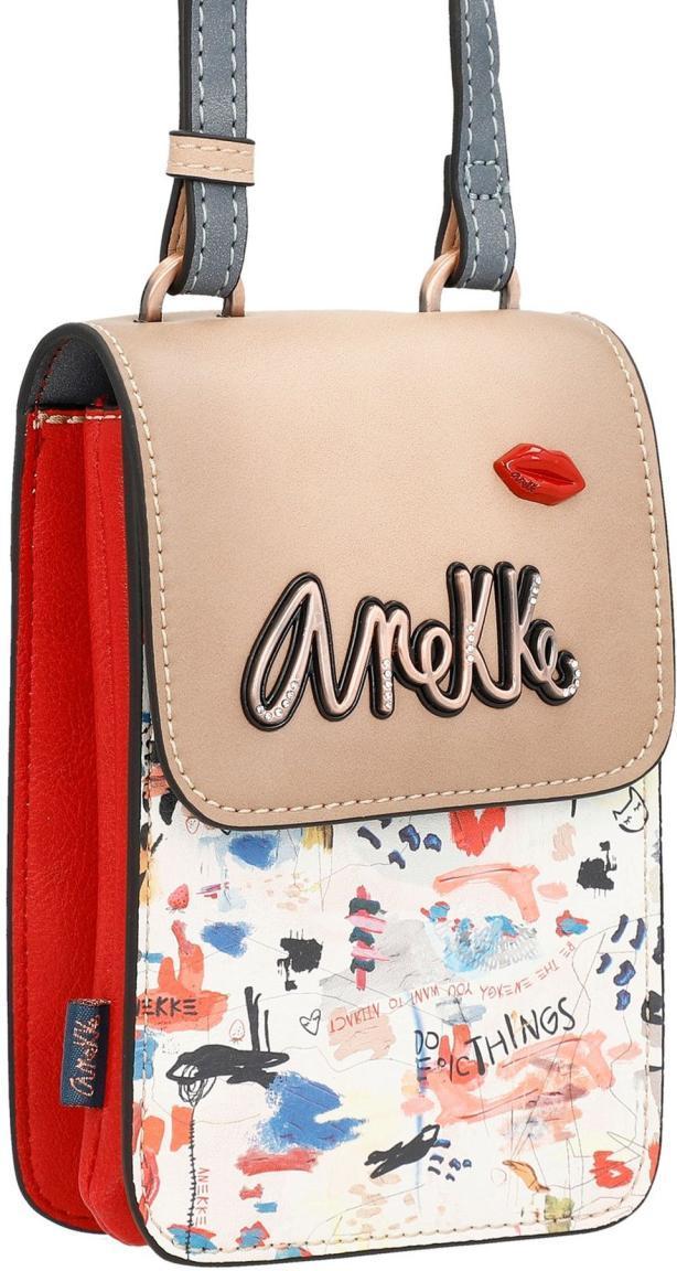 Microbag Anekke Fun and Music Smartphone Crossover bunt Strasssteine Rote Lippen