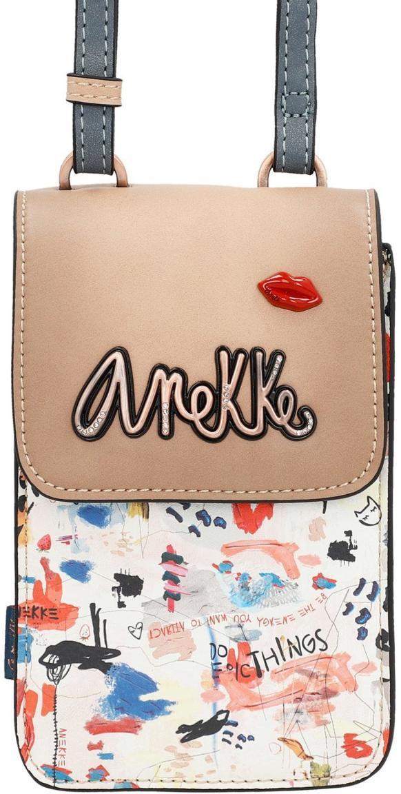 Microbag Anekke Fun and Music Smartphone Crossover bunt Strasssteine Rote Lippen