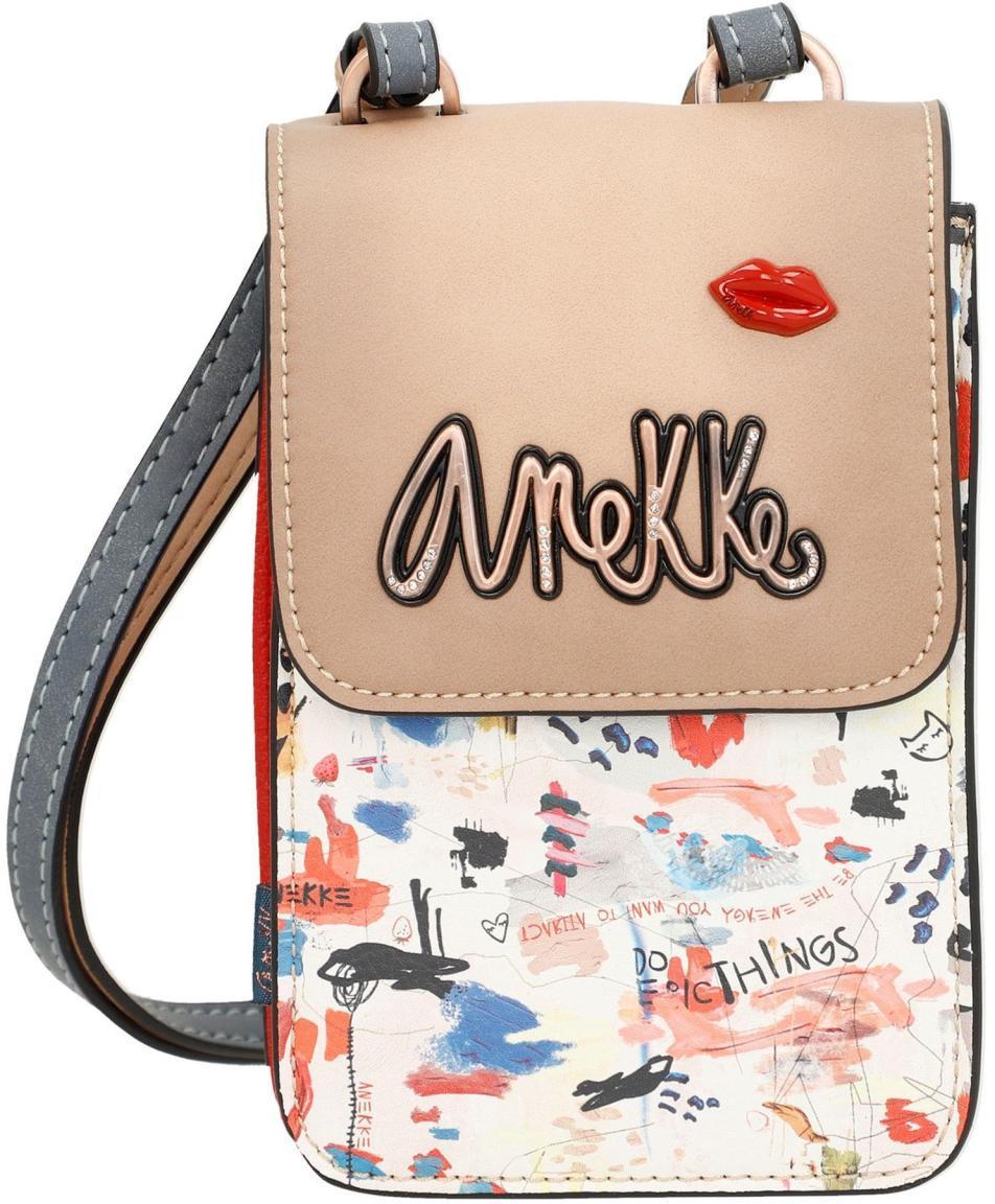 Microbag Anekke Fun and Music Smartphone Crossover bunt Strasssteine Rote Lippen