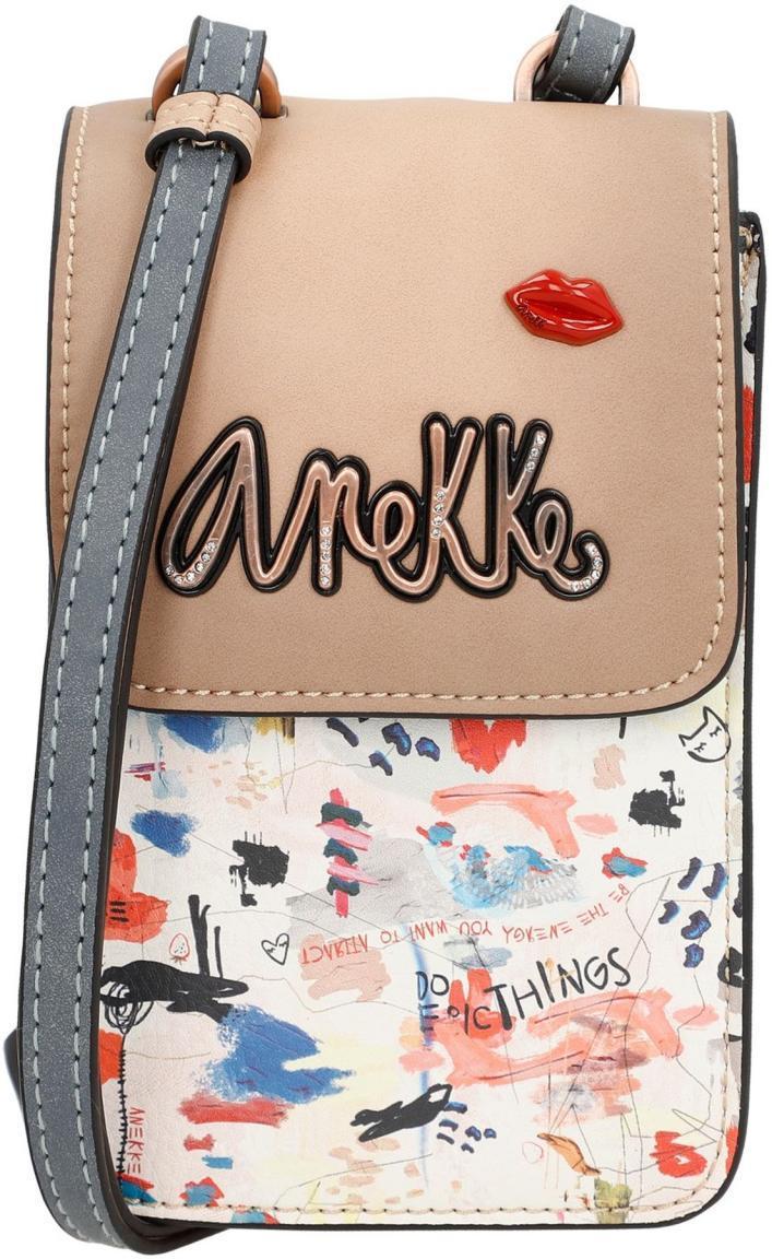 Microbag Anekke Fun and Music Smartphone Crossover bunt Strasssteine Rote Lippen