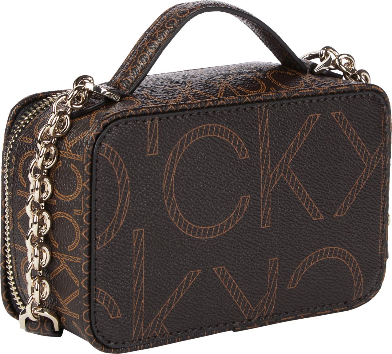 Mini Henkeltasche Calvin Klein Camera Bag Braun Alloverprint