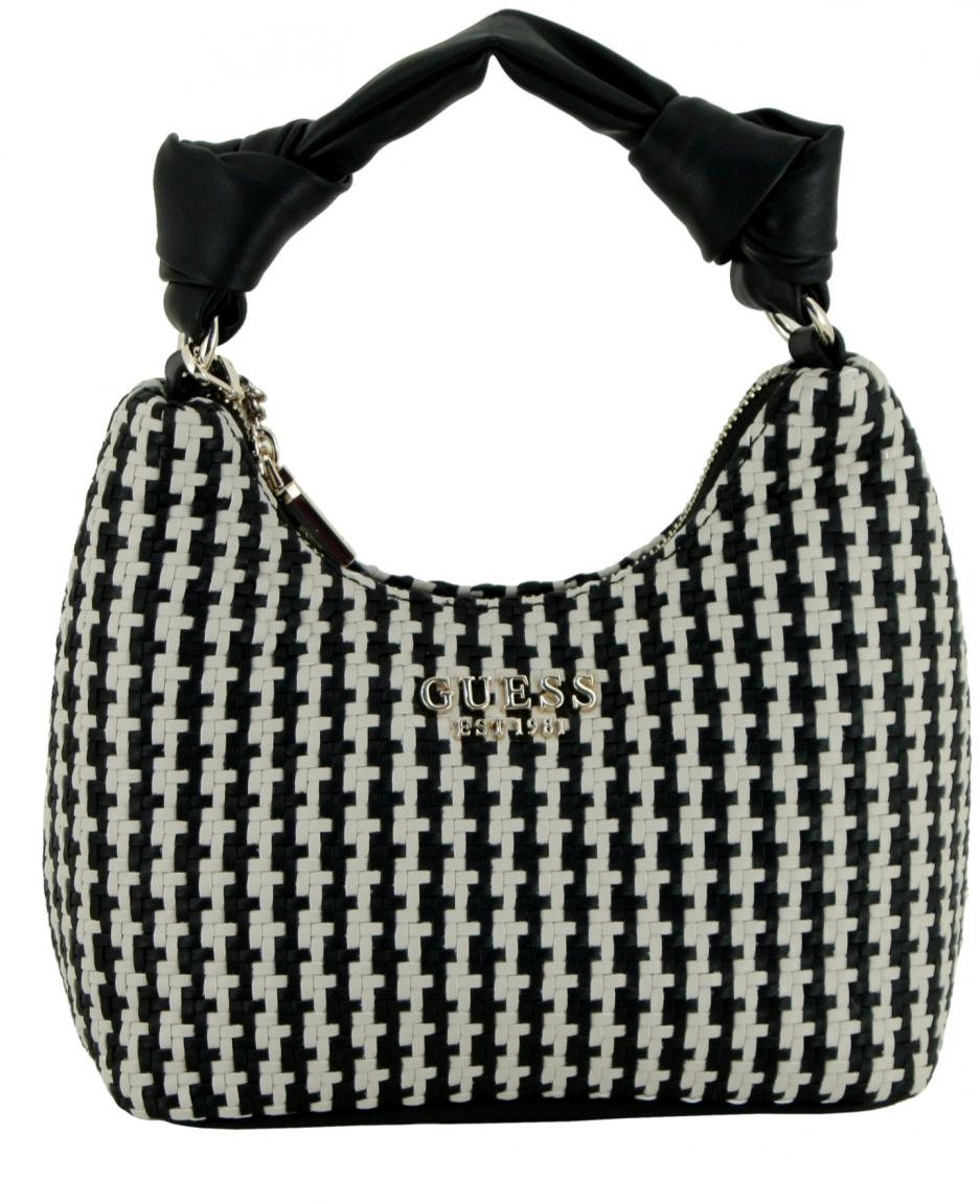 Mini Hobotasche Mirema White Multi Flechtoptik Guess weiß beige
