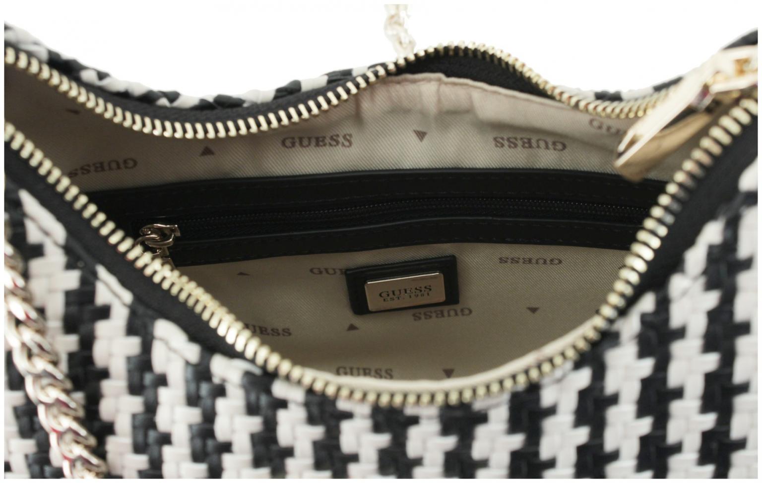 Mini Hobotasche Mirema White Multi Flechtoptik Guess weiß beige