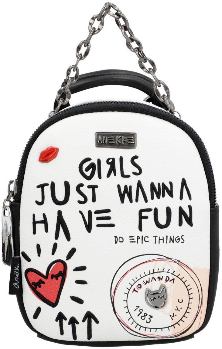 Minibackpack Anekke Fun and Music Energy weiß bestickt Girlpower