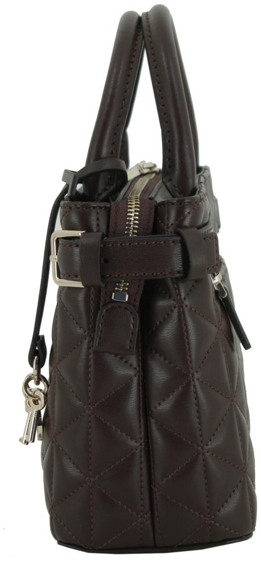 Minihandtasche dunkelbraun Guess Paisleigh Espresso gesteppt
