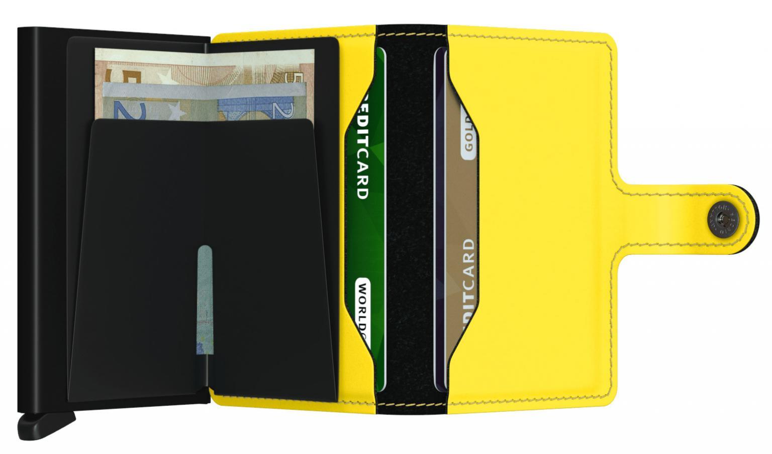 Miniwallet schwarz gelb matt Secrid Kartenbörse RFID-Protection