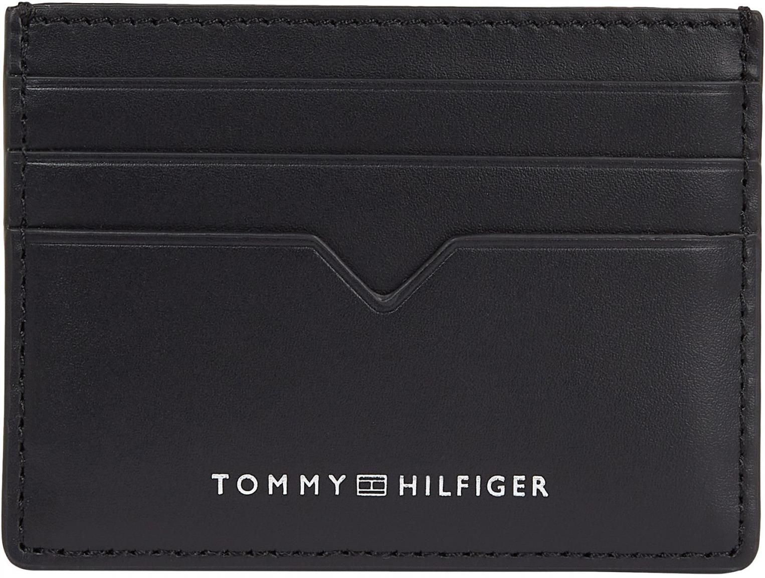 Moderne Kartentasche Männer Etui Schwarz Tommy Hilfiger Leder