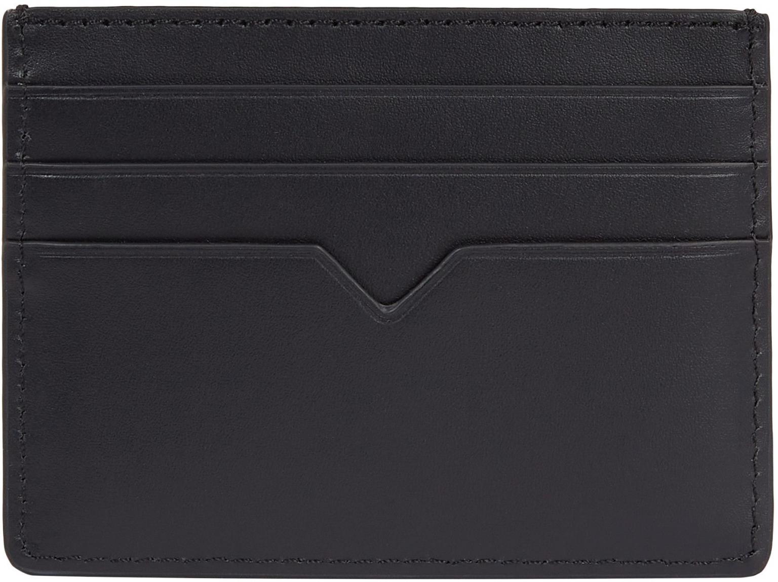 Moderne Kartentasche Männer Etui Schwarz Tommy Hilfiger Leder