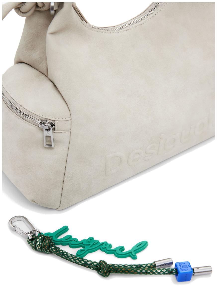 Montville beige Piedra geräumige Handtasche Desigual Steingrau Zugband