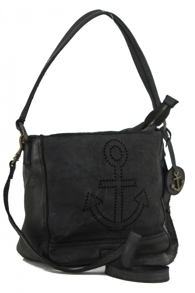 Move Harbour 2nd Handtasche Ash schwarz Leder Anker New Lines