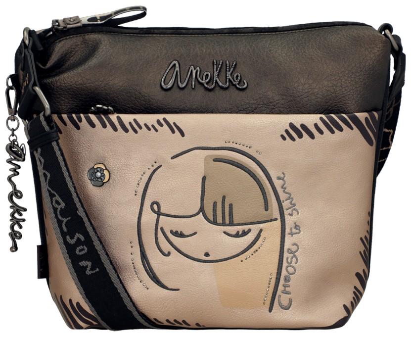 Nature Umhängetasche Anekke Mademoiselle metallic Silhouette bestickt