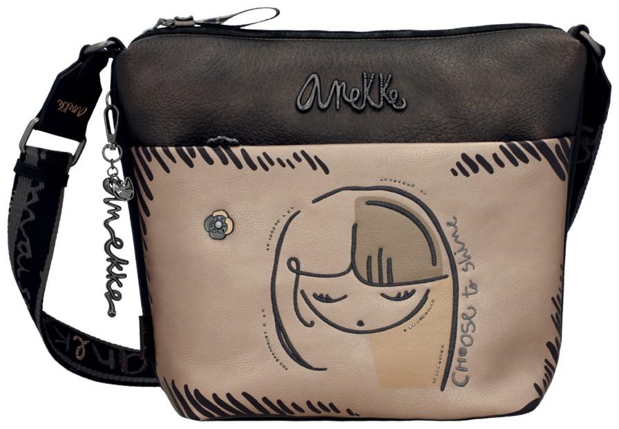 Nature Umhängetasche Anekke Mademoiselle metallic Silhouette bestickt