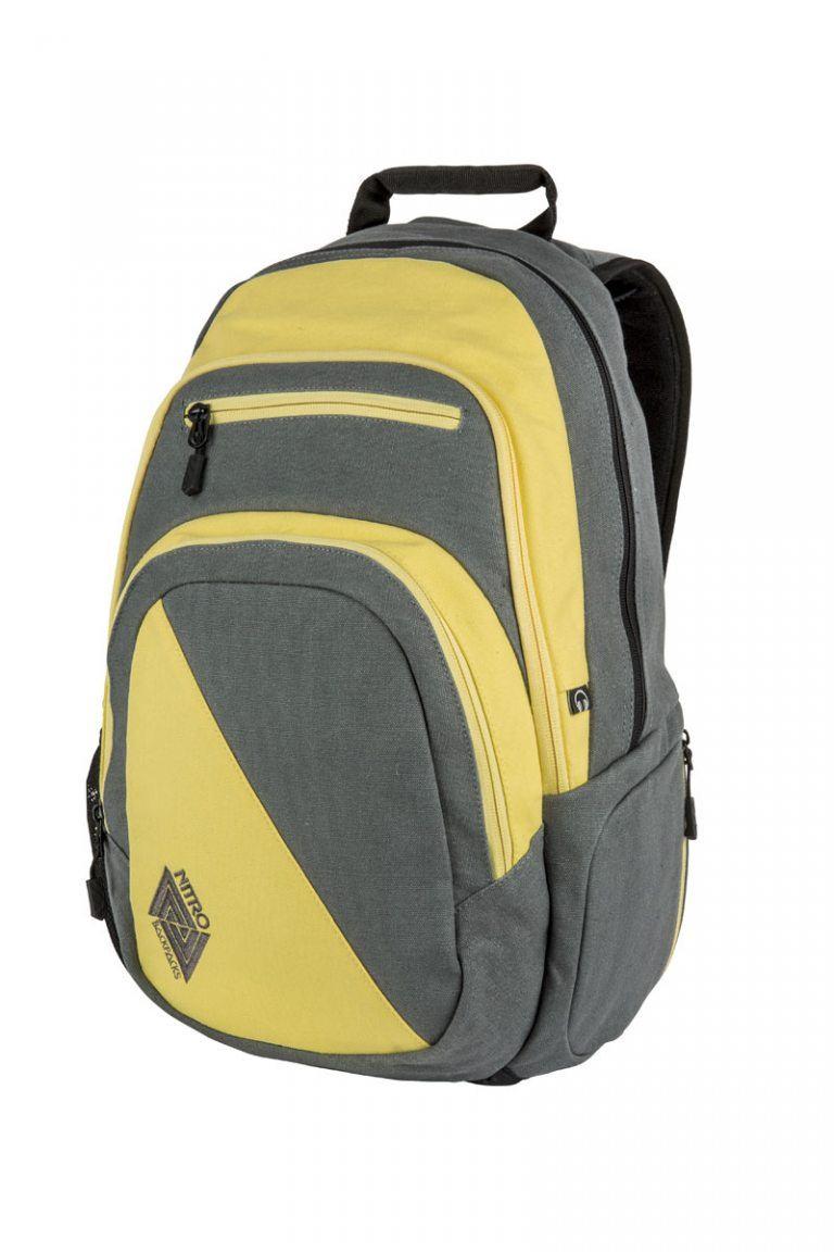 Nitro Schulrucksack Stash gunmetal gelb/grau Bags & more