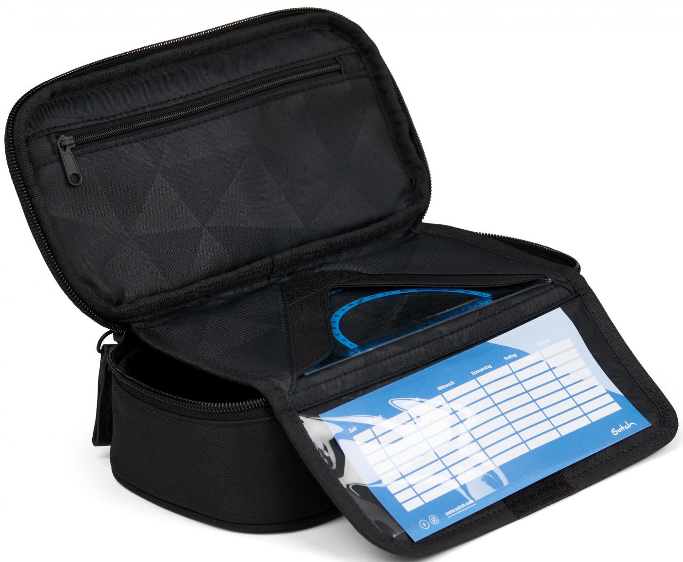 Nordic Black Schuletui Stifte Satch schwarz recycelt Stickerei