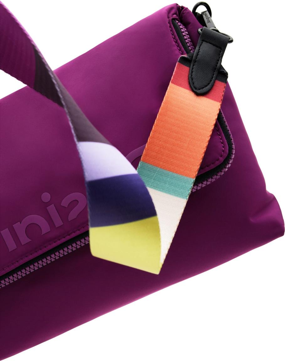 Nylontasche Desigual Logout Venecia Maxi Überschlag Purple Kette