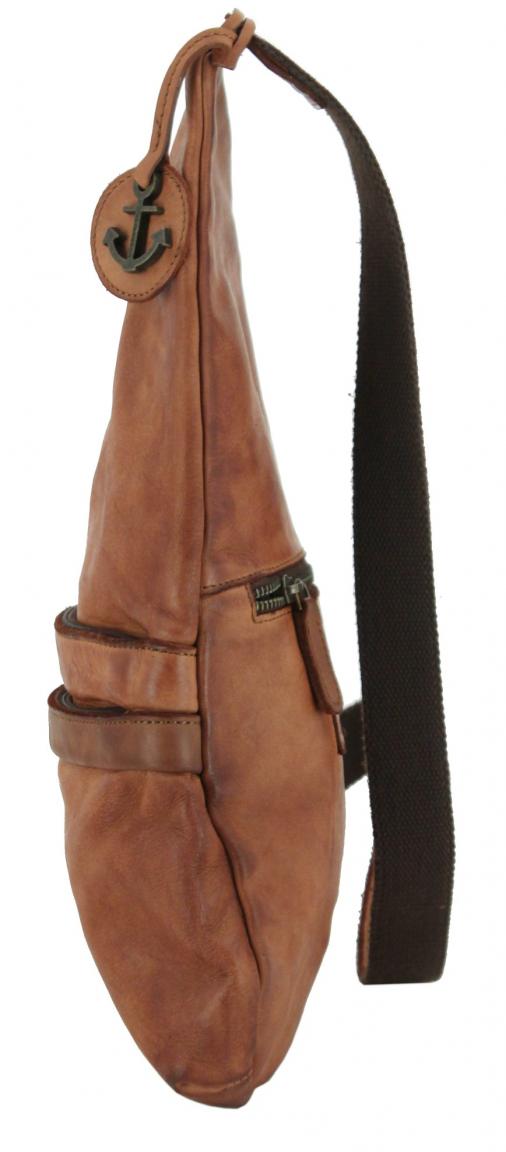 One Shoulder Backpack Rowan Harbour 2nd schwarz Leder Vintage