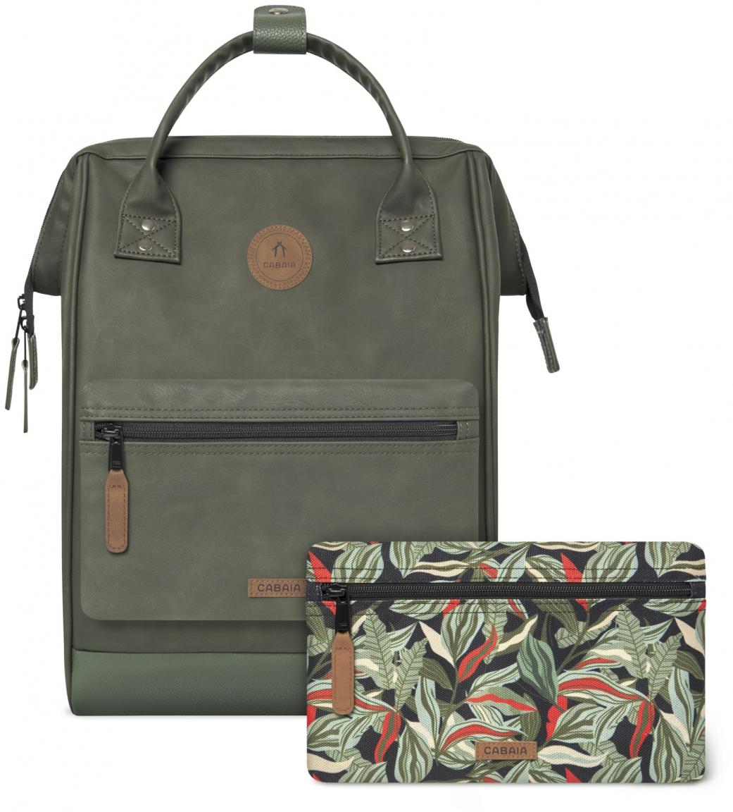 Outdoorbackpack dunkelgrün vegan Cabaia Adventurer Busan medium