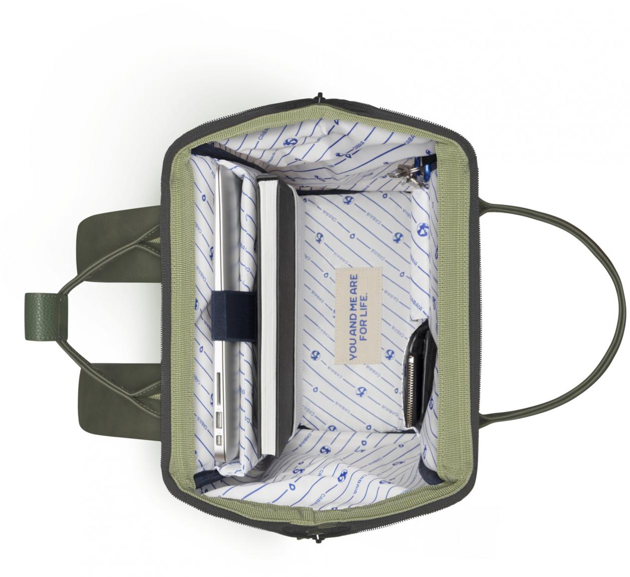 Outdoorbackpack dunkelgrün vegan Cabaia Adventurer Busan medium