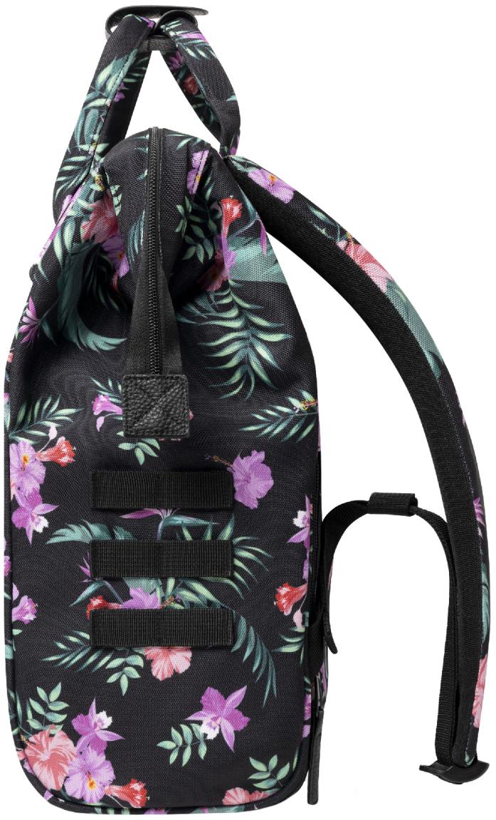 Outdoorrucksack Cabaia schwarz Adventurer Medium floral Valladolid Fronttasche