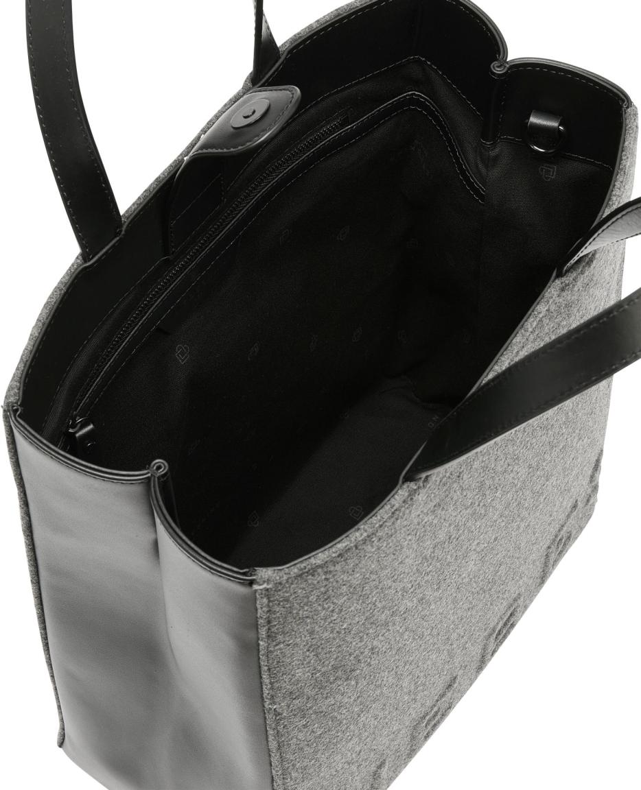Paper Bag Medium Liebeskind Tote Filz Ledertasche grau Schwarz Aspen
