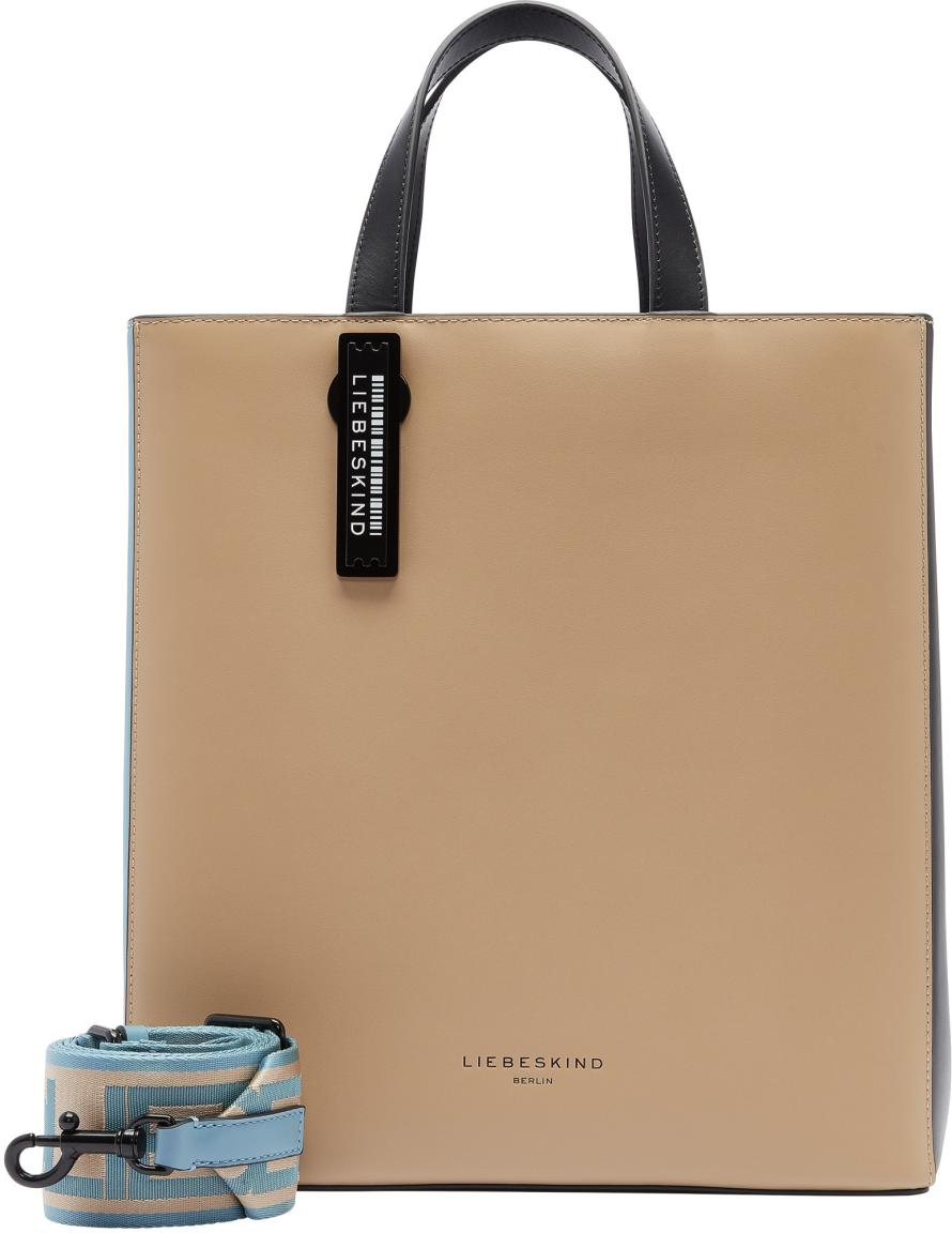 Paper Bag Tote M Liebeskind Kurzgrifftasche Colorblocking beige blau