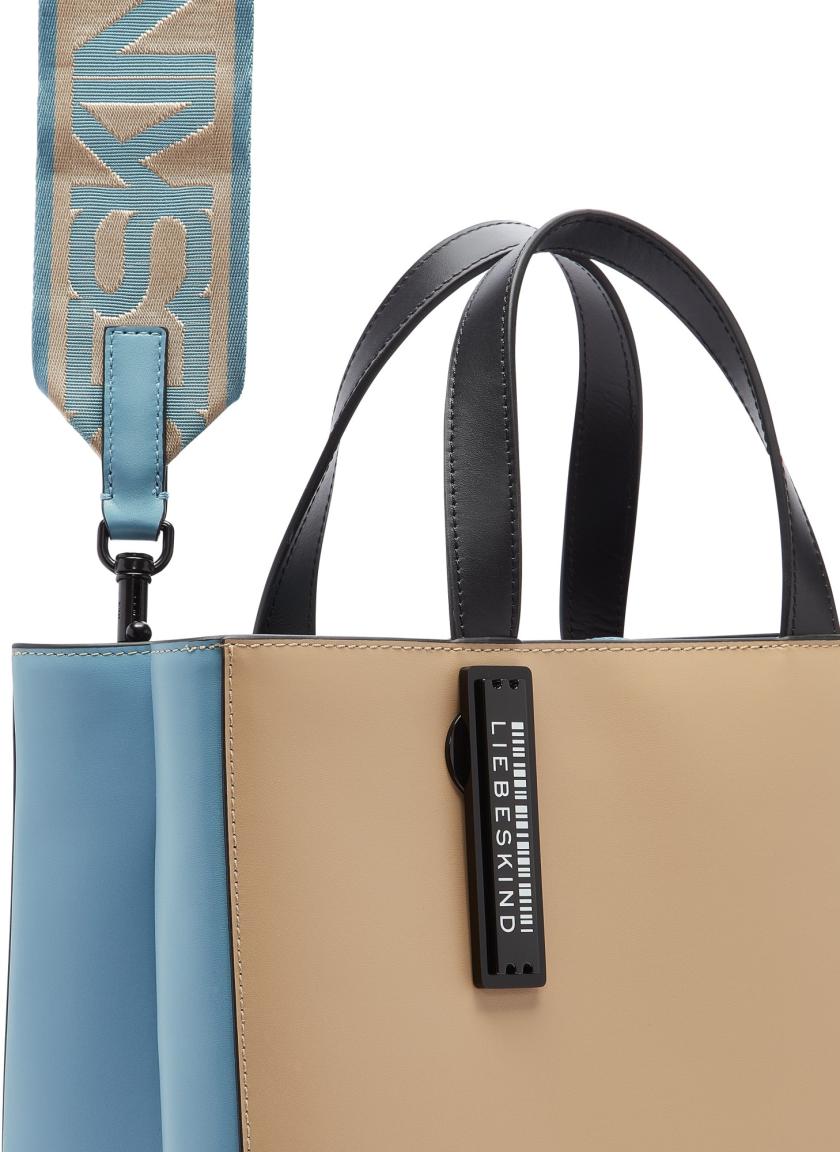 Paper Bag Tote M Liebeskind Kurzgrifftasche Colorblocking beige blau