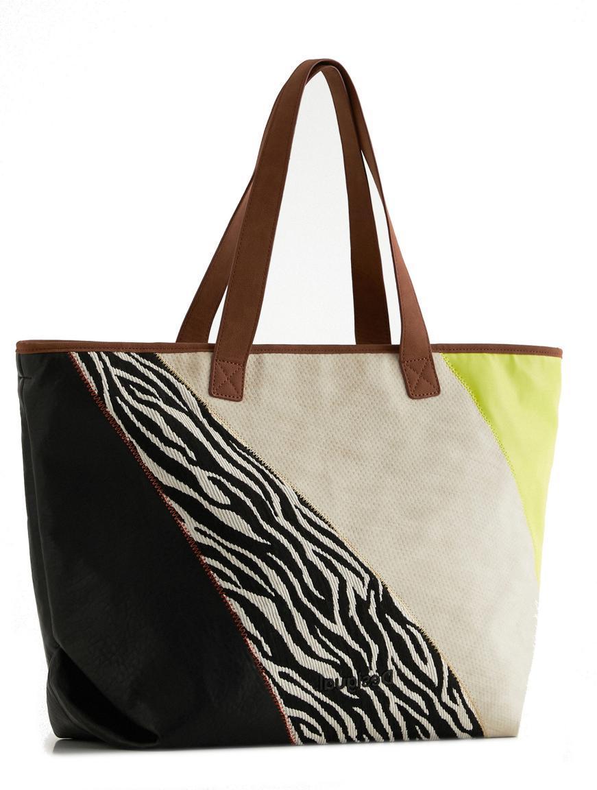 Patchwork Shopper Desigual Namibia Click Clocken Zebra Tabaco