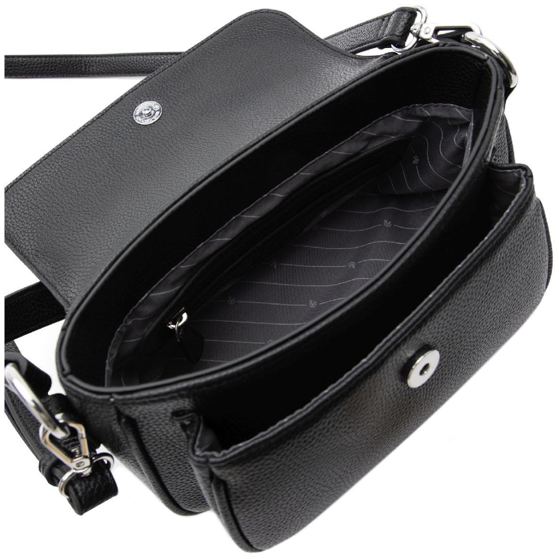 Patricia L.Credi schwarze Crossovertasche vegan Überschlag