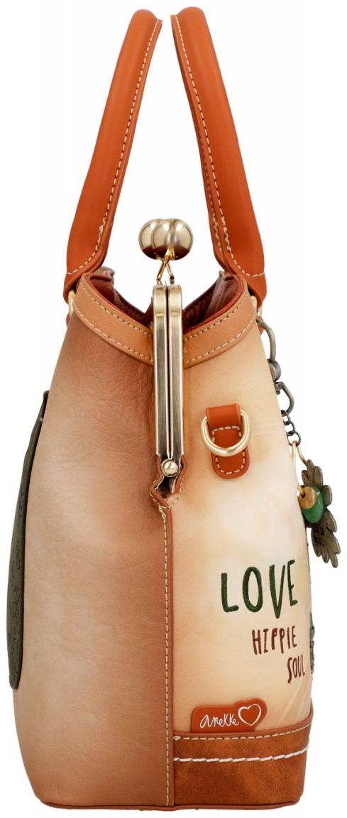 Peace & Love Camel Henkeltasche Bügelverschluss Hippie Anekke