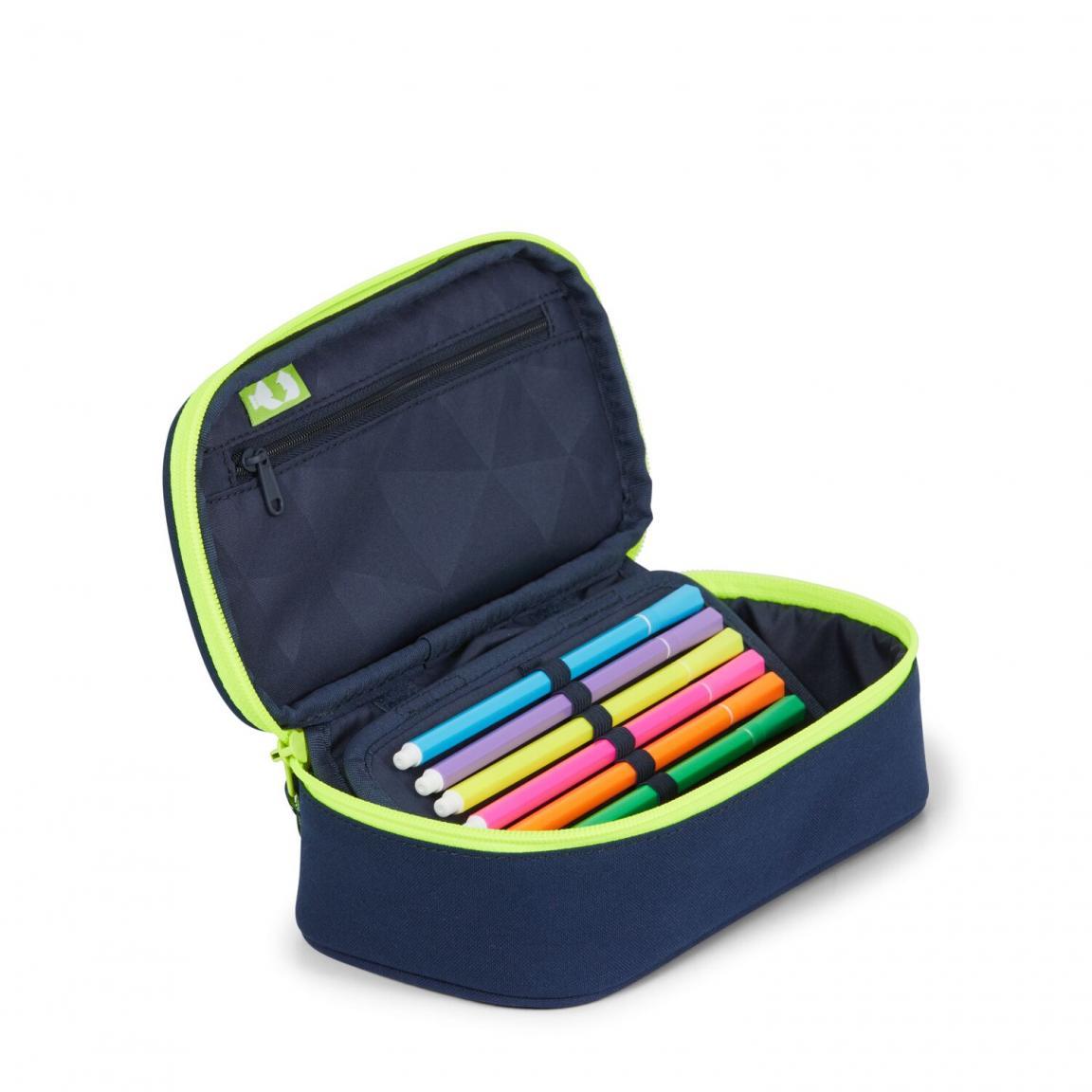 Pencil Box dunkelblau neongelb Satch Toxic Yellow