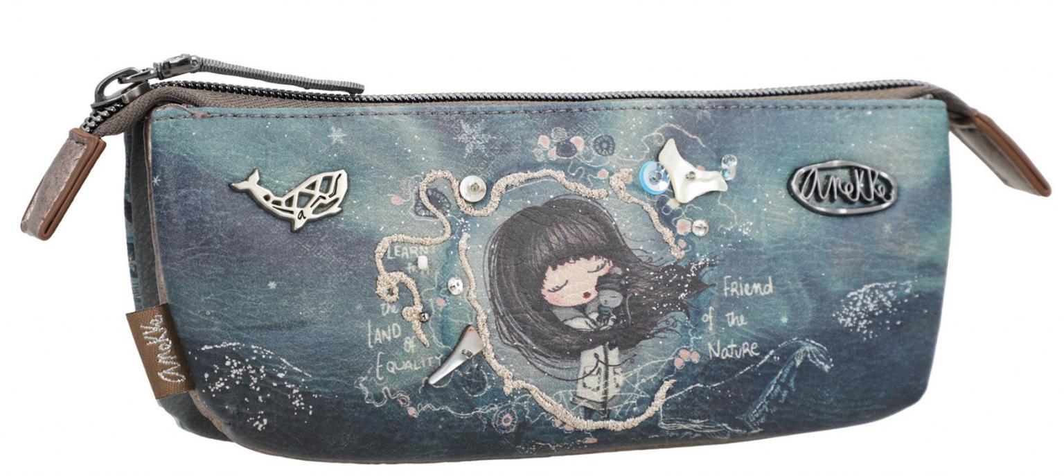 Pencil Case Anekke Iceland Blau Muscheln Wal Federpenal
