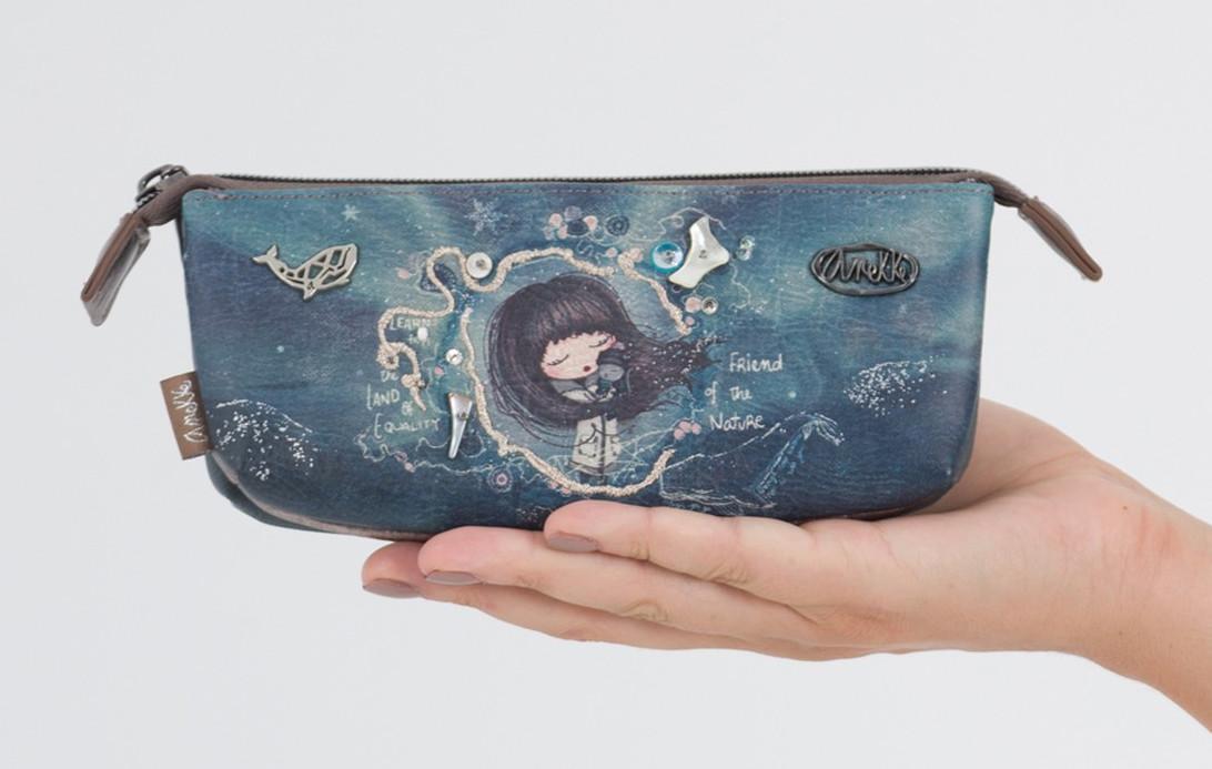 Pencil Case Anekke Iceland Blau Muscheln Wal Federpenal