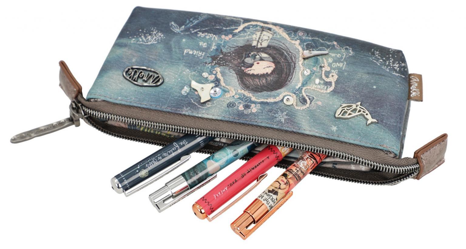 Pencil Case Anekke Iceland Blau Muscheln Wal Federpenal