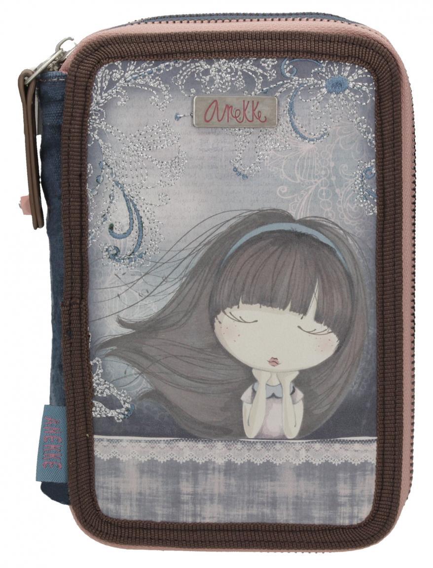 Pennal Federmappe Anekke Mädchen Liberty blau braun