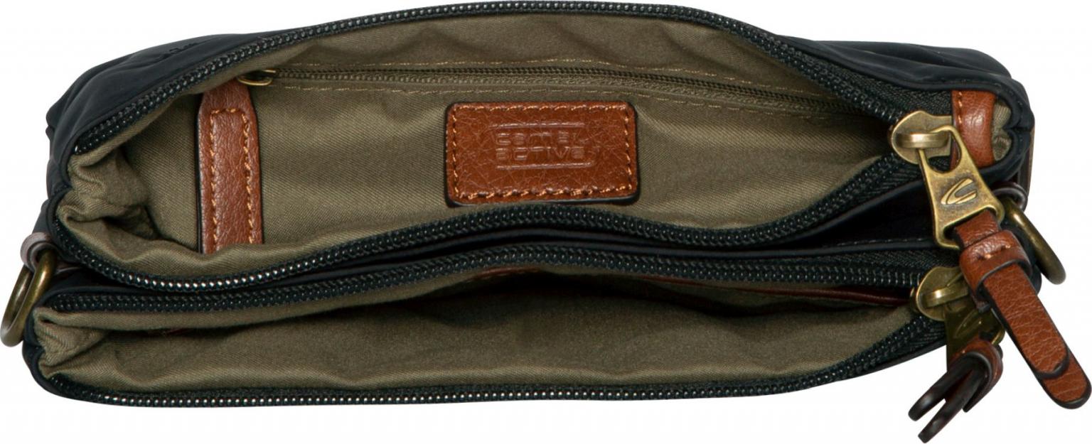 Perlon Schultertasche Bari Camel Active schwarz 