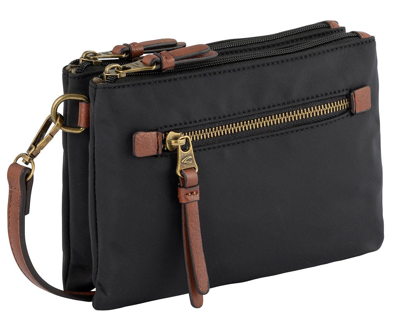 Perlon Schultertasche Bari Camel Active schwarz 