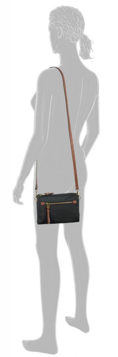 Perlon Schultertasche Bari Camel Active schwarz 