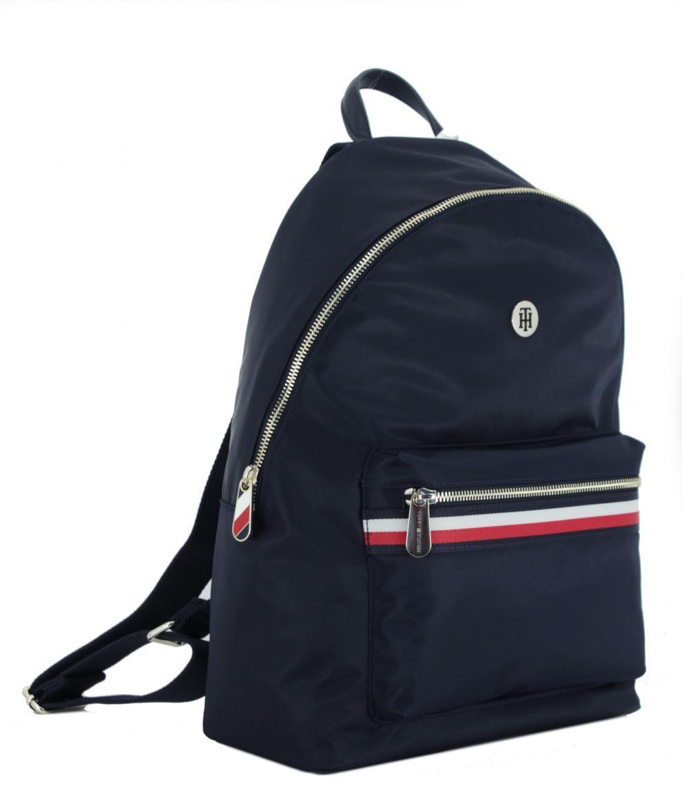 Perlonrucksack Tommy Hilfiger Sky Captain dunkelblau Hilfiger Streifen Poppy Corp