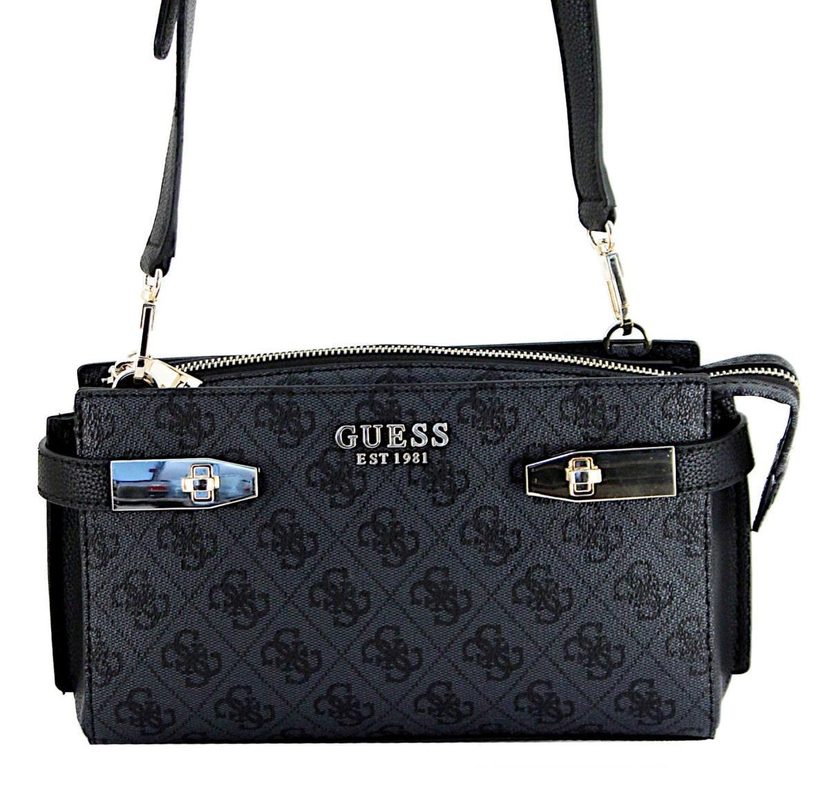 Pochette Guess Markendekor Zadie Logo Mini Latte Black Beige Rosa