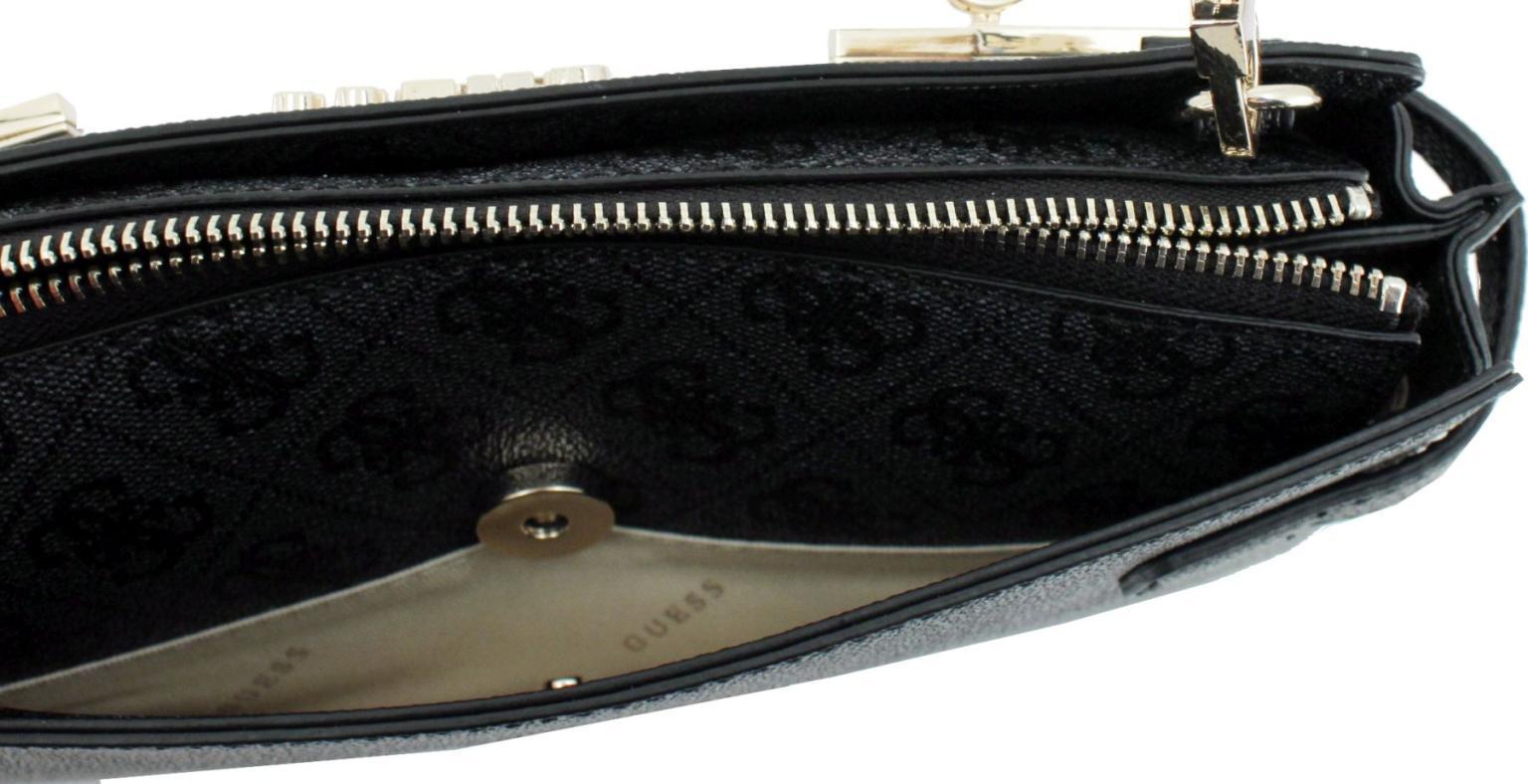 Pochette Guess Markendekor Zadie Logo Mini Latte Black Beige Rosa