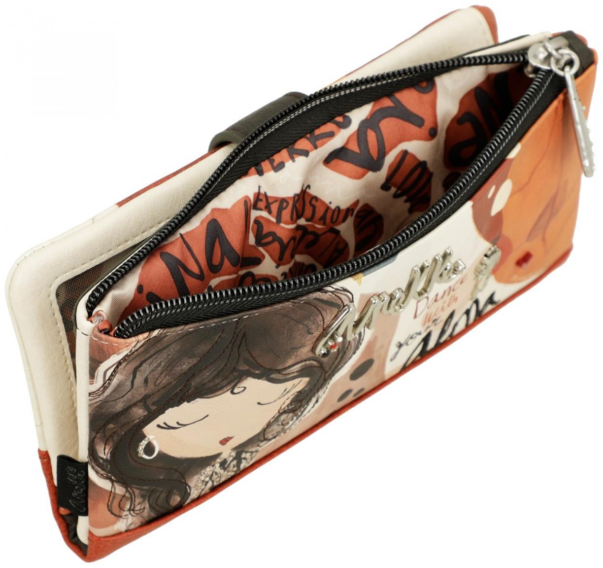 Portemonnaie Anekke Alma orange rot Strass