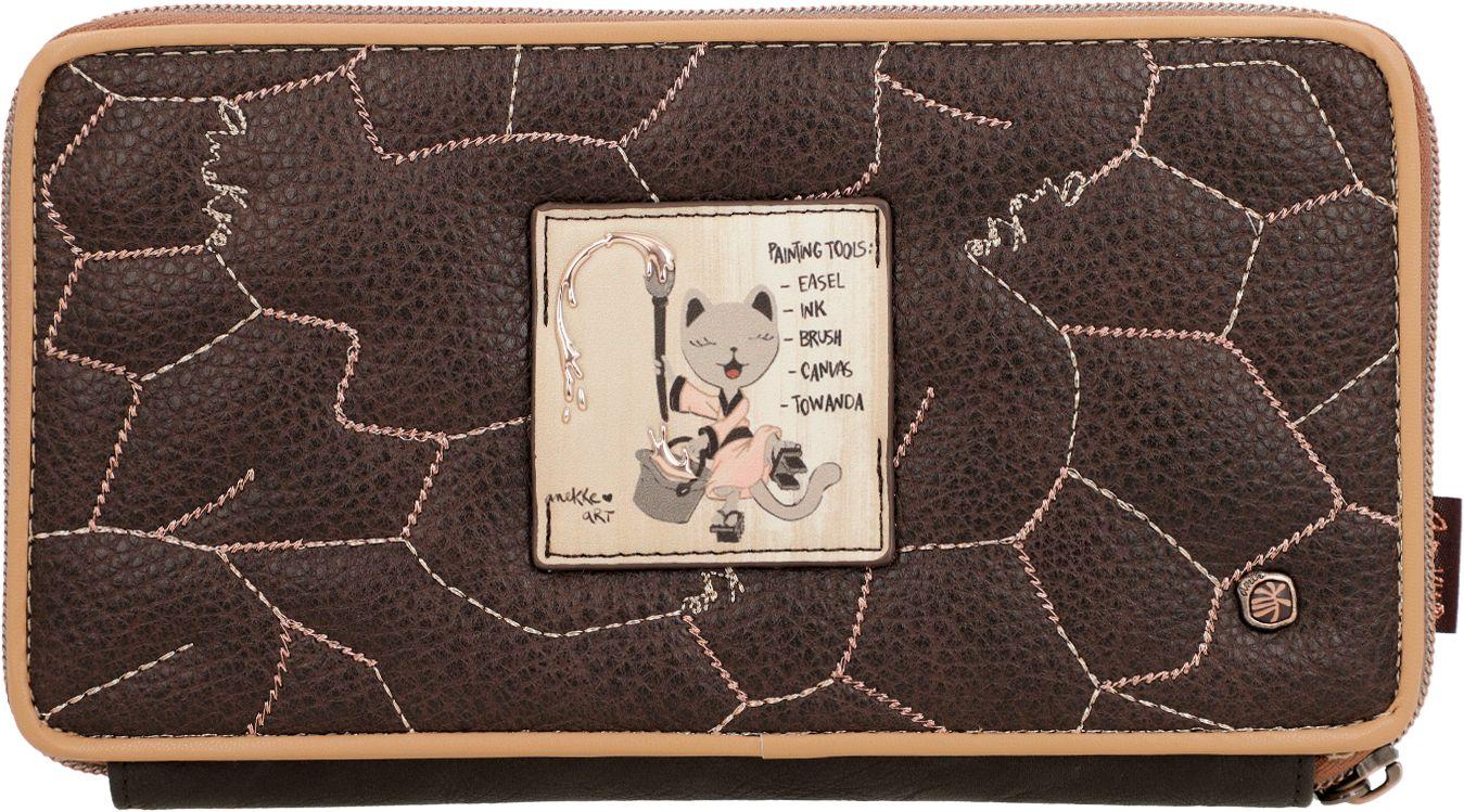 Portemonnaie Anekke Shoen japanische Kunst braun Glitzer 