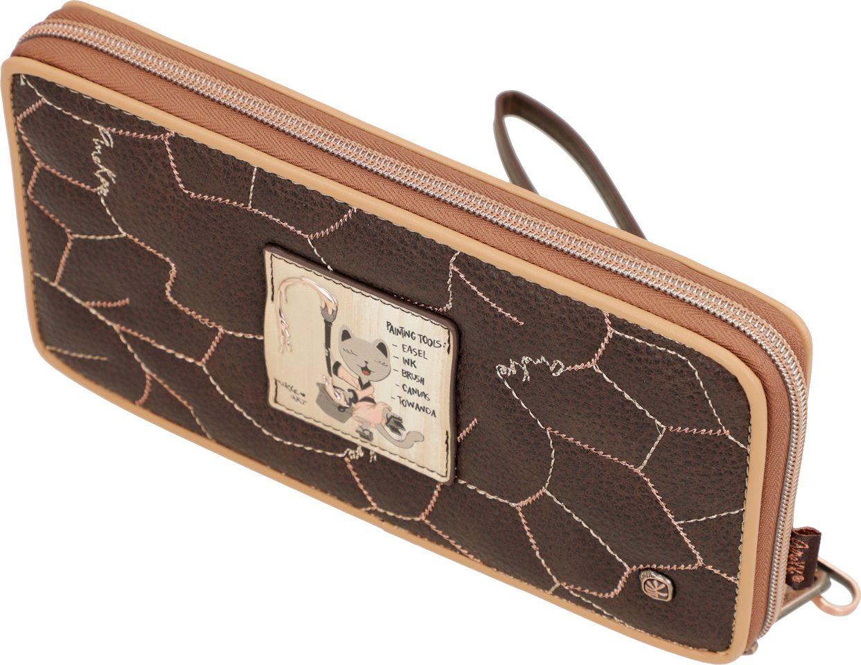 Portemonnaie Anekke Shoen japanische Kunst braun Glitzer 