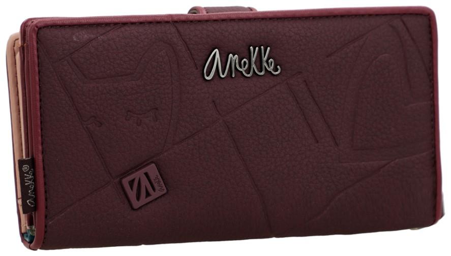 Portemonnaie Anekke bordeaux Real Evolution dunkelrot Prägung Handschlaufe