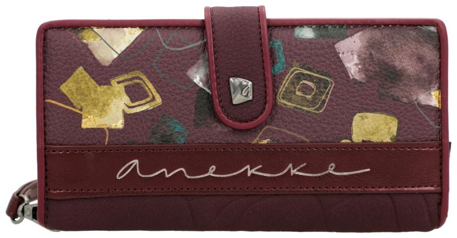Portemonnaie Anekke bordeaux Real Evolution dunkelrot Prägung Handschlaufe
