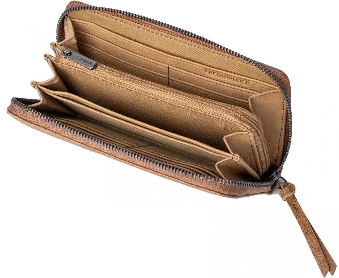 Portemonnaie FREDsBRUDER Dear Big Zip Around Caramel braun