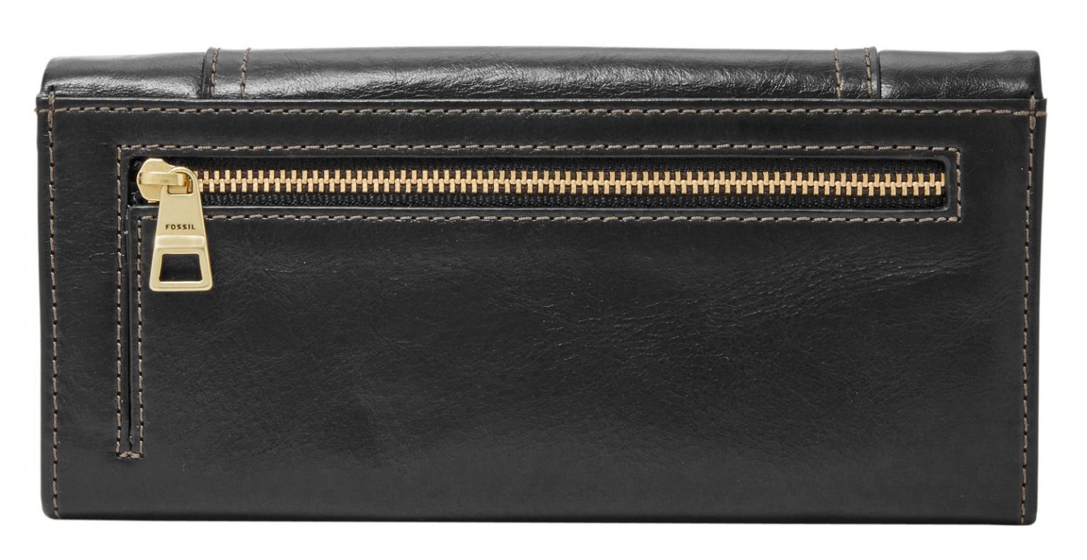 Portmonee Fossil Ellis29 Clutch Leder Schwarz
