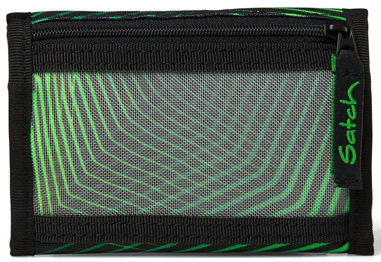 Portmonee Seismic Green schwarz recycelt Satch Grün