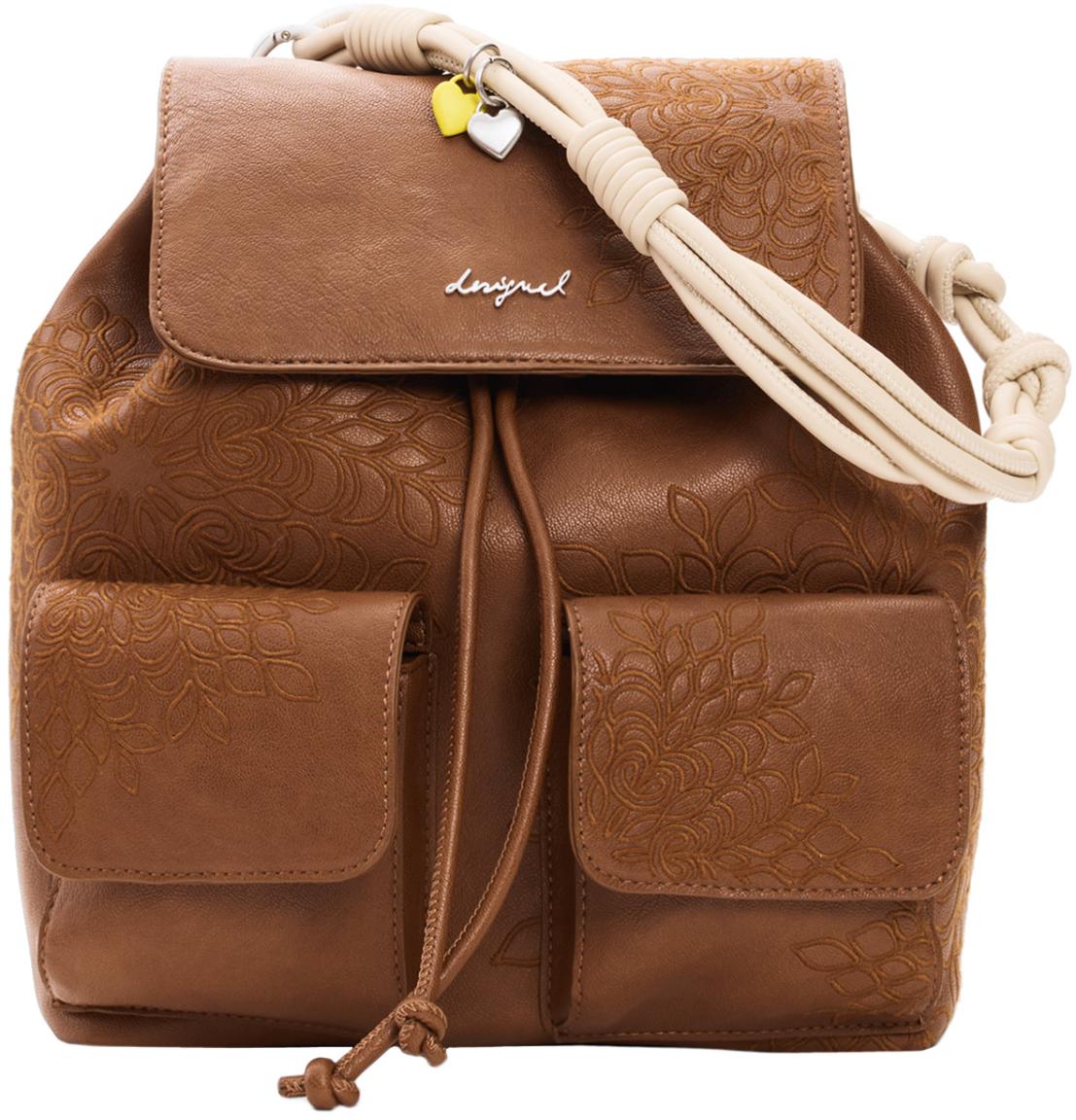 Prisa Cityrucksack Damen braun feminin Desigual Stickerei Sierra